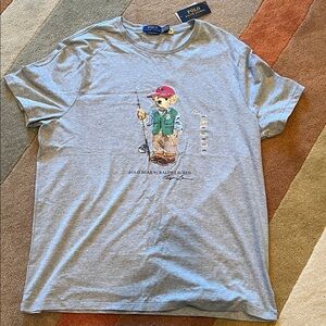 Polo by Ralph Lauren Gray Tee with Bear Graphic